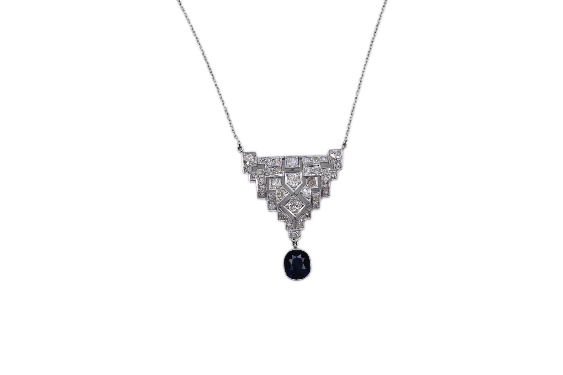 An Art Deco diamond pendant, 1930s and later